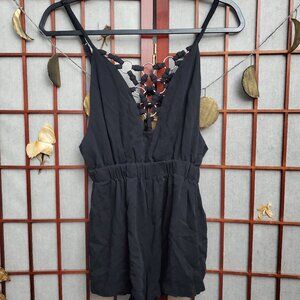 Millau Black circle cage Detailed romper women's size small one piece sleeveless